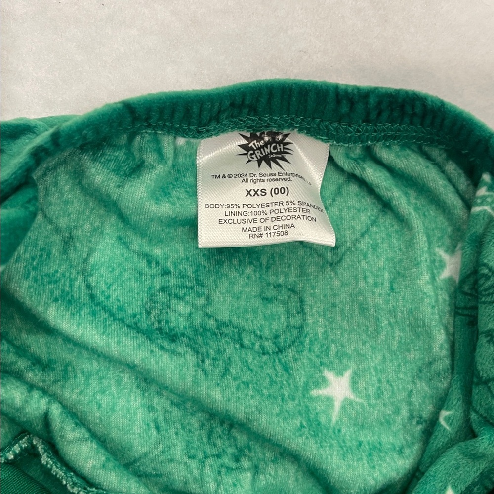 Green Grinch juniors dress nwt soft XXS (00) holiday Christmas outfit. - Picture 11 of 12
